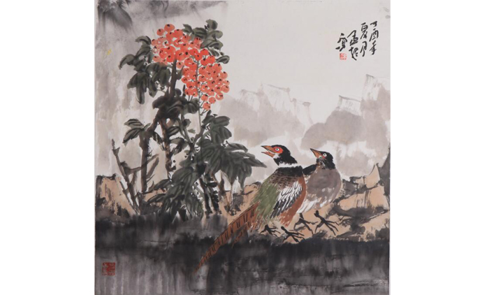 孟超-水墨花鸟