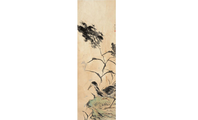 沈胄-水墨花鸟