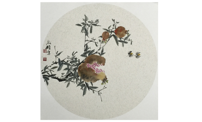 郑启雄-水墨花鸟