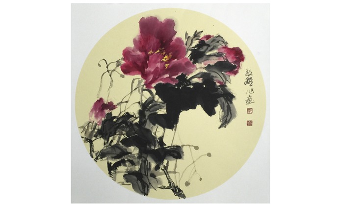郑启雄-水墨花鸟