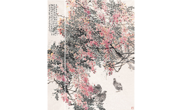 马叔雷-水墨花鸟