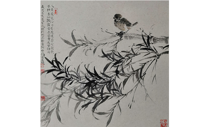 马叔雷-水墨花鸟