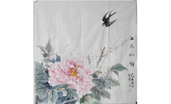 秦水花-水墨花鸟